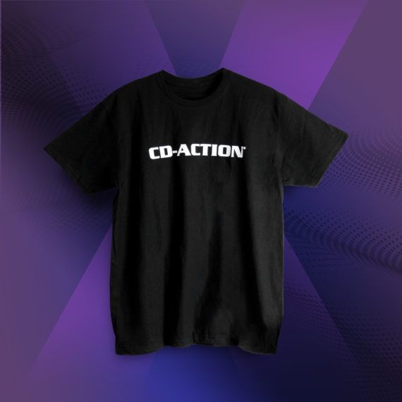 Koszulka z białym logo CD-Action, czarna, rozmiar M