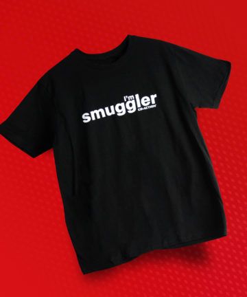 Koszulka z napisem "I'm Smuggler", czarna, rozmiar M